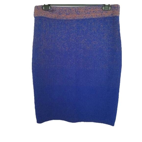Eleven Paris Dresses & Skirts - Eleven Paris Skirt Womens Size 4 Blue Angora Pull On Stretch Pencil Bodycon